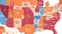 Map showing renewable energy storage deployment across U.S. states with color-coded capacity levels and key installation sites